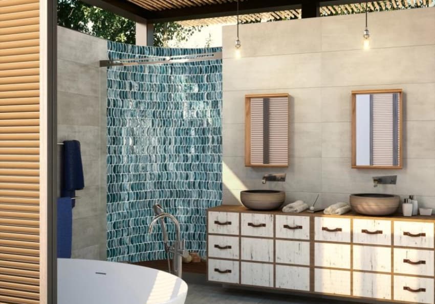 combinación de azulejos para duchas